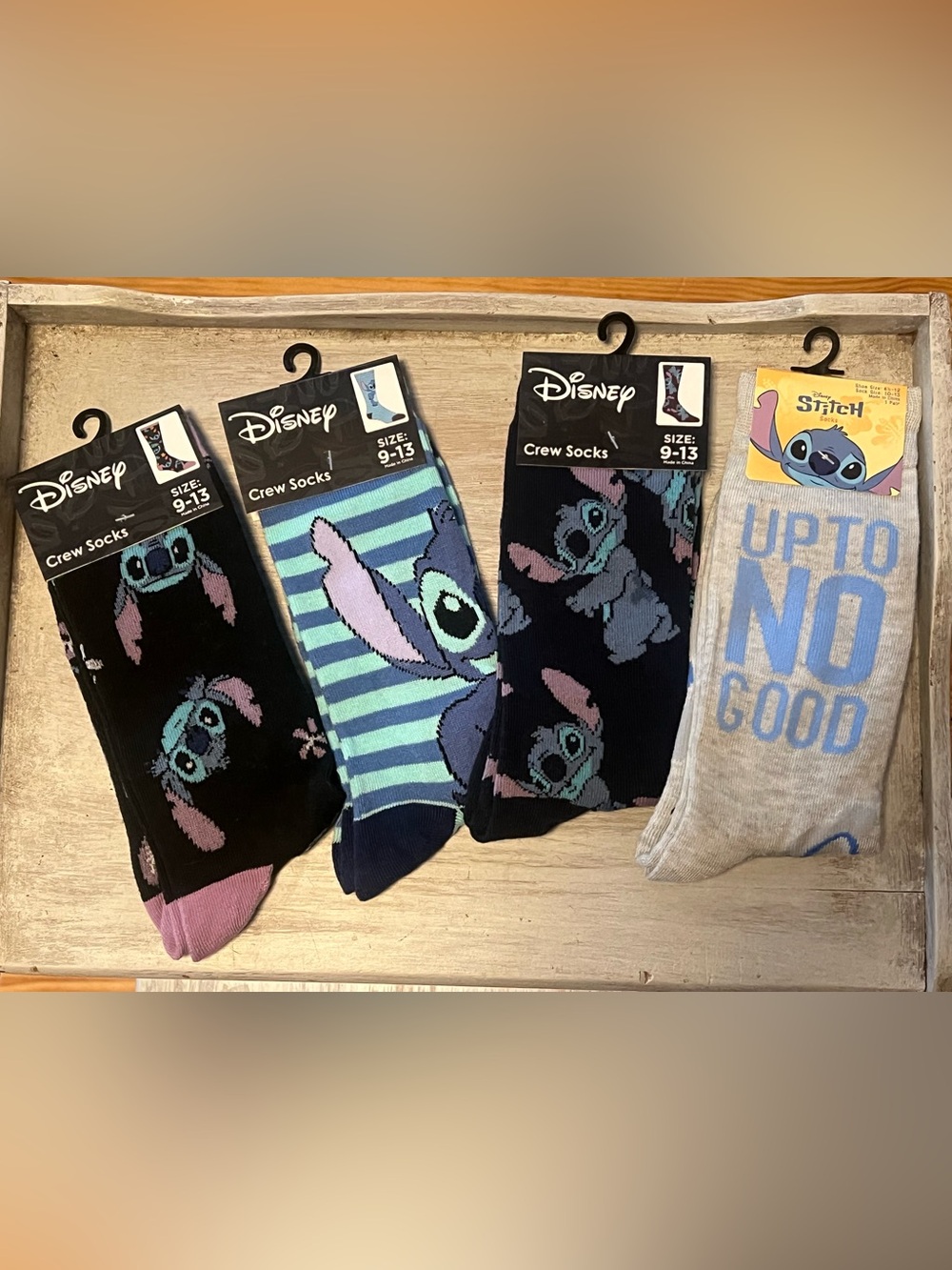 Disney Stitch Socks Bundle NWT 4 Pairs Crew Socks